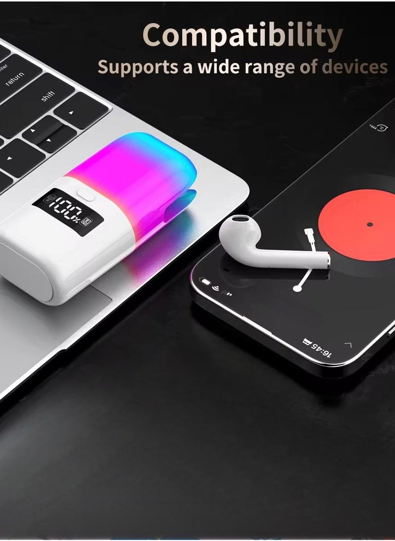2-in-1 Bluetooth Speaker and Earphones Set Wireless In-ear Earbuds BT5.0 Portable Headphone Audio Stereo Sound RGB LED Light High Definition Call Power Battery Display Ideal for Driving Outdoor Sport  - Image 3