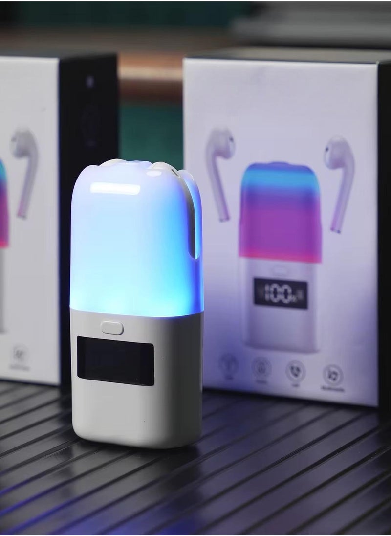 2-in-1 Bluetooth Speaker and Earphones Set Wireless In-ear Earbuds BT5.0 Portable Headphone Audio Stereo Sound RGB LED Light High Definition Call Power Battery Display Ideal for Driving Outdoor Sport  - Image 4