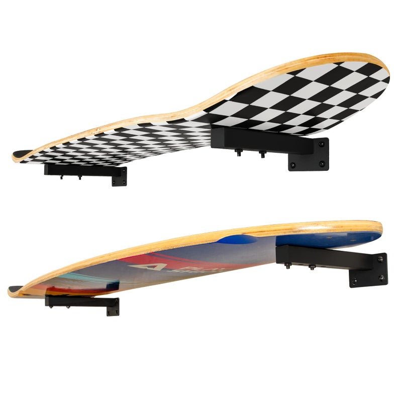 MIUONO Skateboard Wall Mount Longboard Skateboard Deck Rack Mount on Wall Skateboards Floating Shelves Brackets 4 Pack