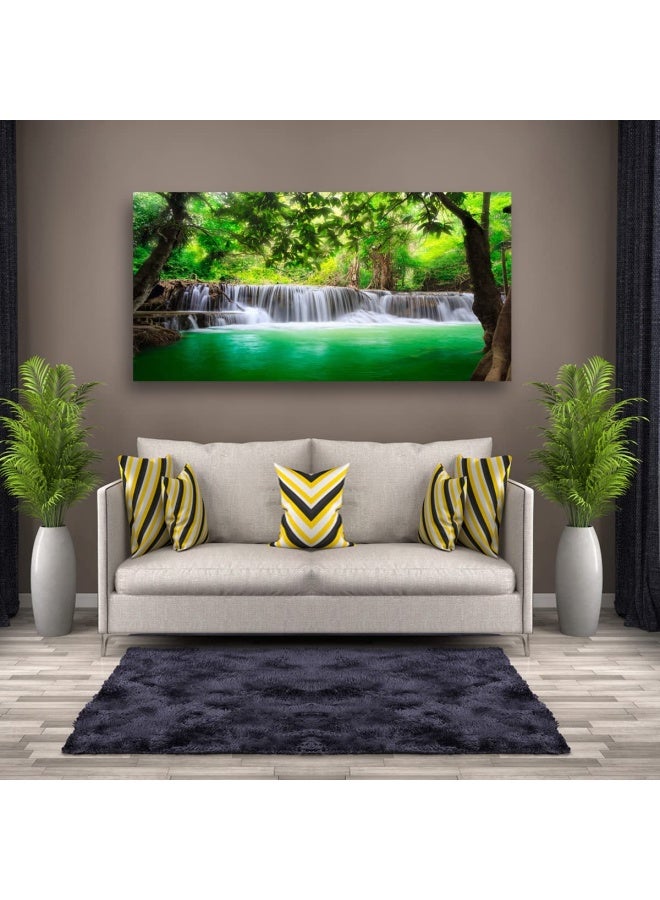 Haichuang Decor Art Wall Art Waterfall Tree Landscape Picture Canvas Wall Art Paintings Modern Artwork for Living Room Wall Decor Framed Ready to Hang 2cm Thick Frame Waterproof Artwork.  - Image 3