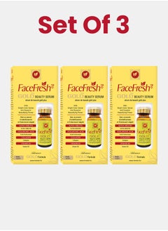 Face Fresh Set of 3 Gold Plus Beauty Serum - Vitamin B3 & Alpha Arbutin, Prevents Dryness, Protects Skin from Damage & Fights Acne, For All Skin Types 10ml 