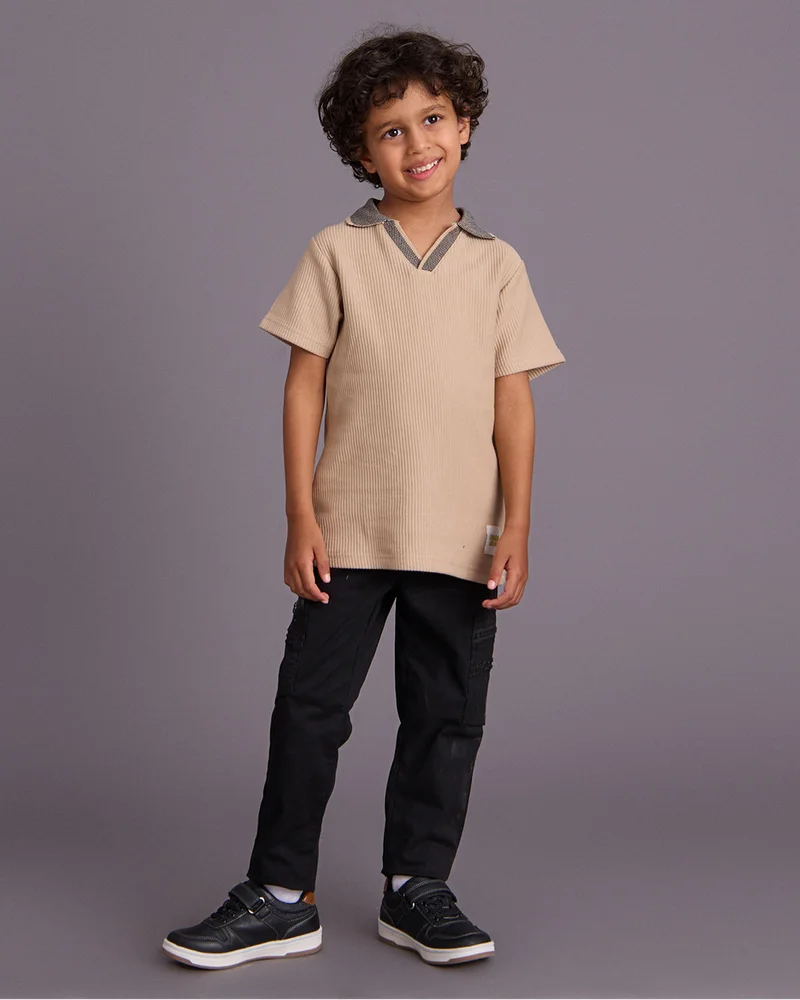 Redtag Boys Black Cargo Trouser
