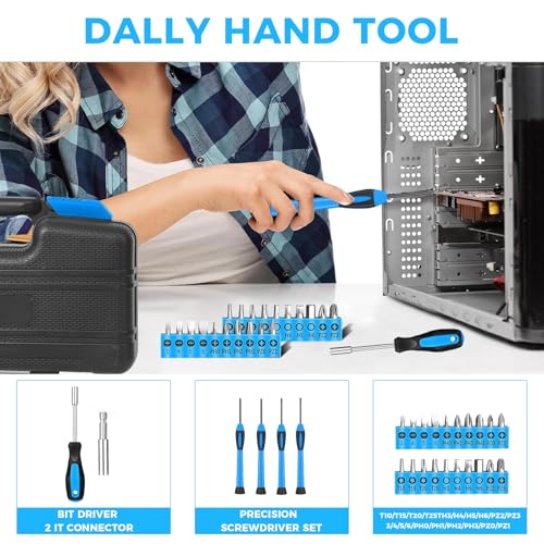RVOGJP 39 Piece Basic Home Tool Set Household Tool Set General Repair Small Hand Tool Kit in Toolbox Storage Case for Home Garage Office College Dormitory Use, Blue - Image 3