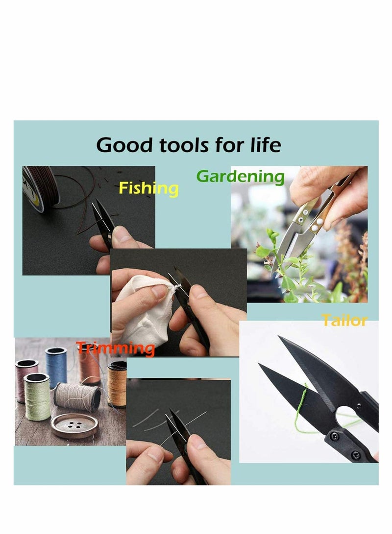 Excefore Sewing Scissors Set, U Sewing Scissors Clippers, Embroidery Yarn Scissors Mini Thread Sewing Cutter, Yarn Fishing Mini Small Snips T Nipper, DIY Supplies(Black, 3 pcs )  - Image 3