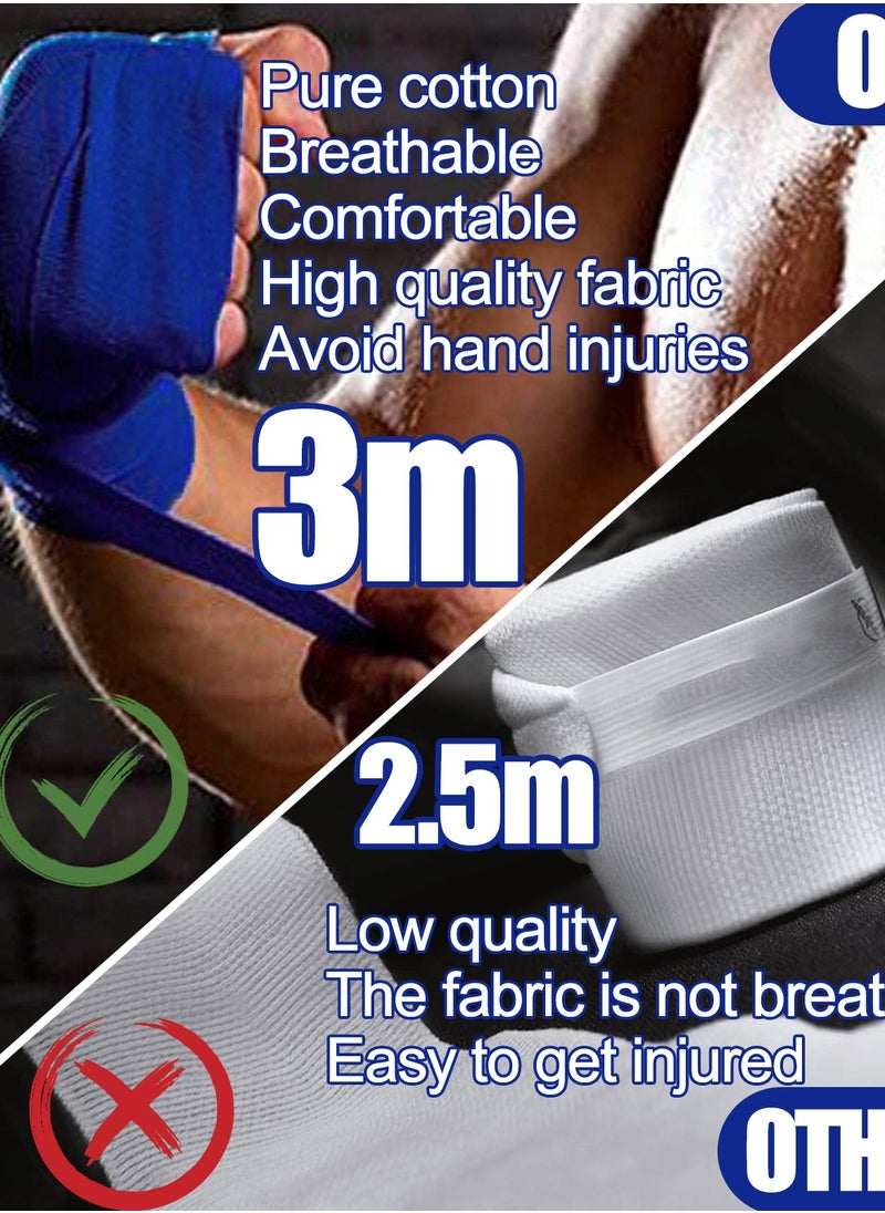 Rightsure Sports Hand Wraps, 3M/120INCH Boxing Hand Wraps, Boxing Hand Wraps, Elasticated Thumb Loop Bandages, Under Mitts Wrist Wrap Protection Muay Thai Kickboxing Martial Arts Punching Bag Training  - Image 3