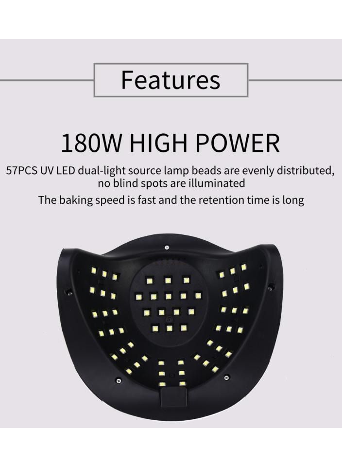 general 180W Professional UV LED Nail Lamp for Double Hands, with 57 Lamp Beads, Autor Sensor and 4 Timers LCD Display for Salon and Home Use - Image 5