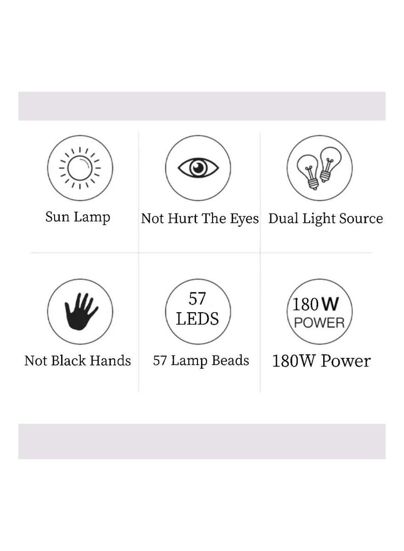 general 180W Professional UV LED Nail Lamp for Double Hands, with 57 Lamp Beads, Autor Sensor and 4 Timers LCD Display for Salon and Home Use - Image 3