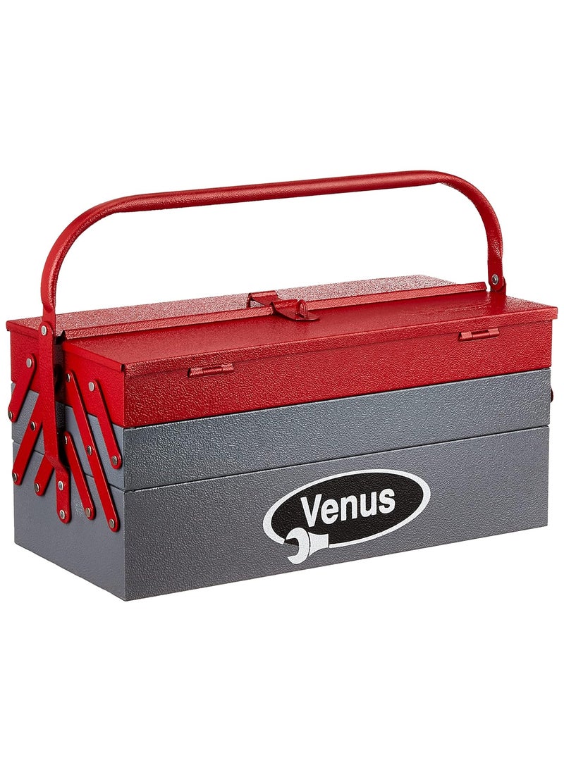 Venus Venus VTB Metal Tool Box with 5 Compartment Box Red  - Image 1