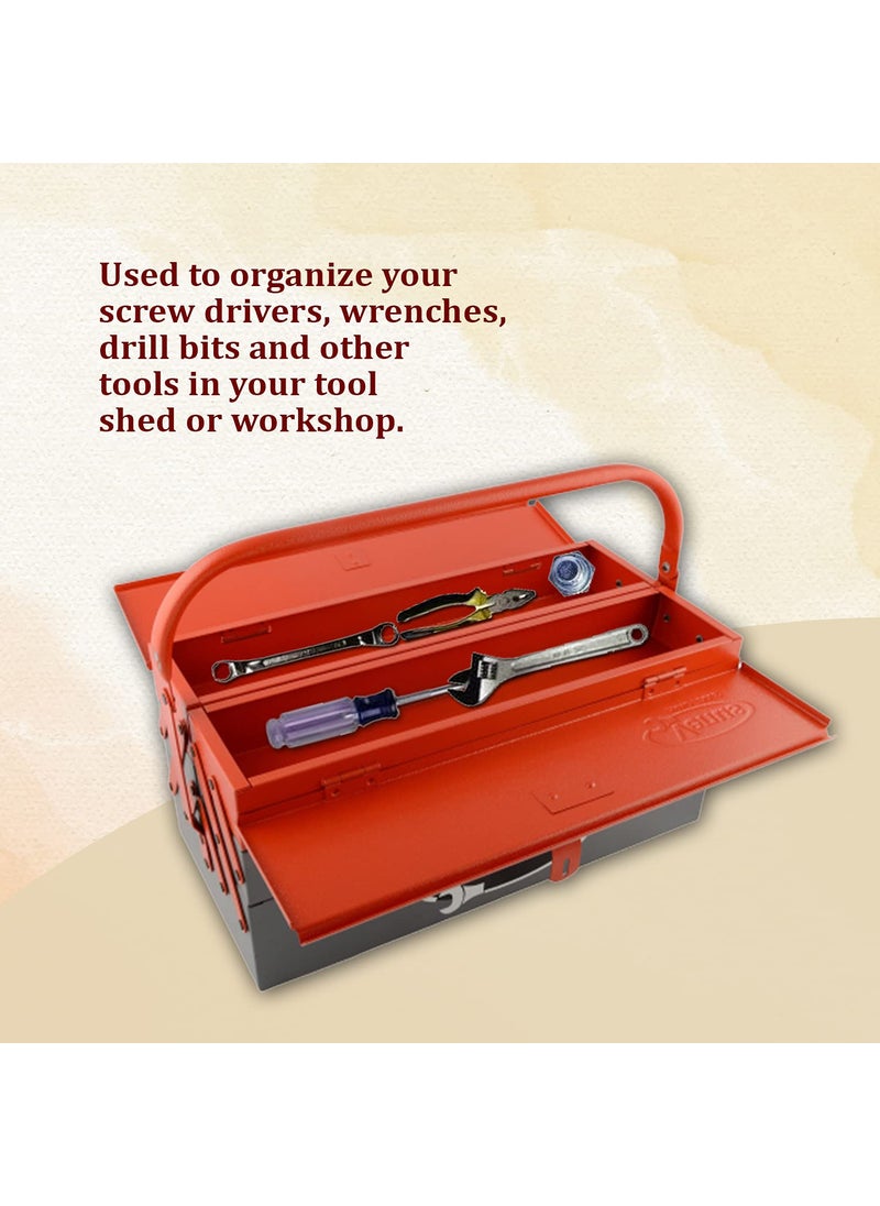 Venus Venus VTB Metal Tool Box with 5 Compartment Box Red  - Image 3