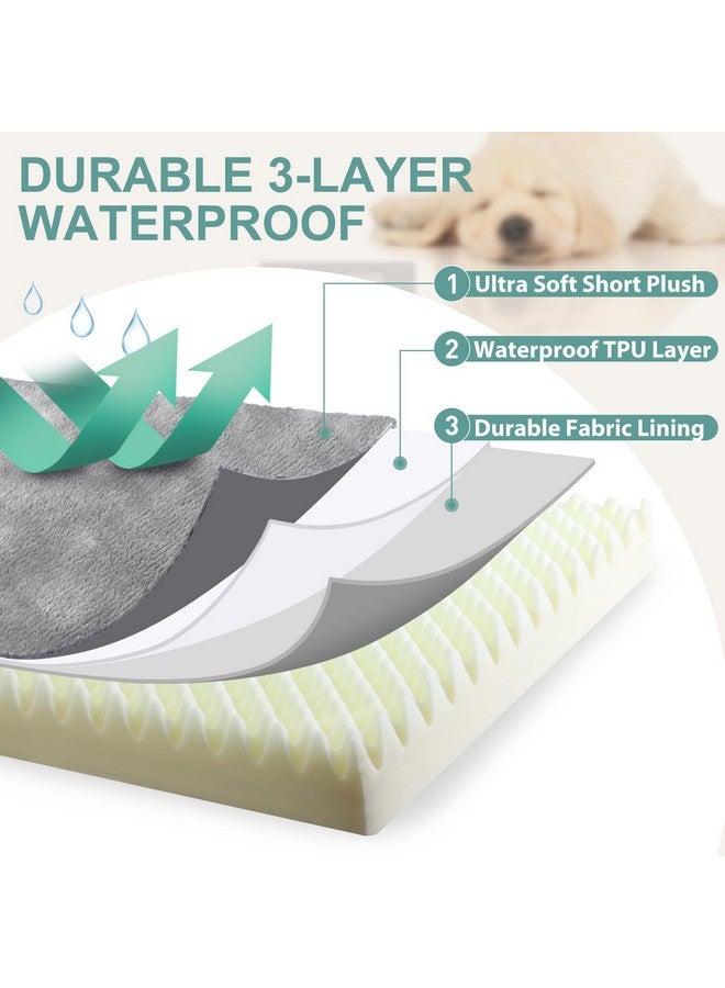 Vonabem Waterproof Small Dog Bed Crate Pad 24 inch, Washable Puppy Bed Orthopedic with Removable Cover Reversible, Foam Dogs Bed, Cat Bed Kennel Pad 23" x17, Anti-Slip Bottom, Gray - Image 4