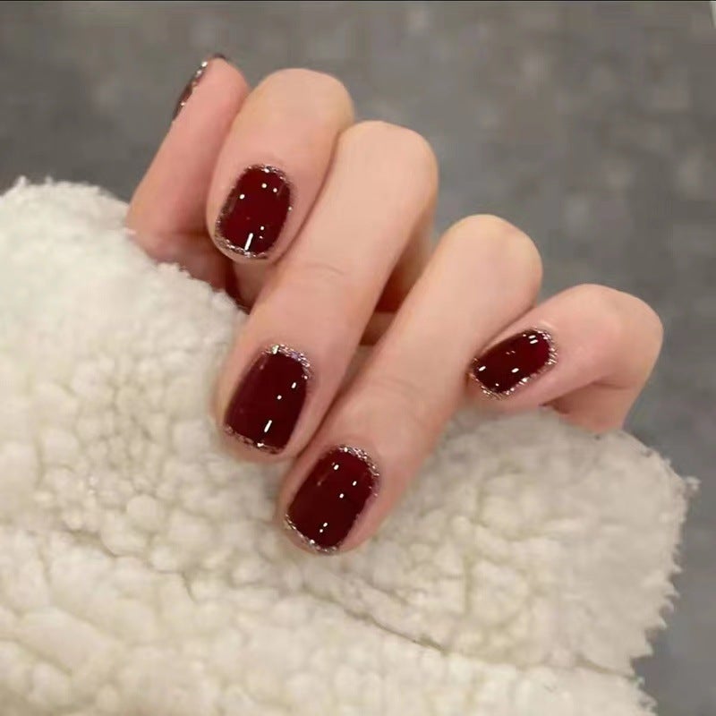 Wearable Nail Nails Fake Nail Patch Detachable New White French Leopard Print Nail Piece Finished Product - Image 1