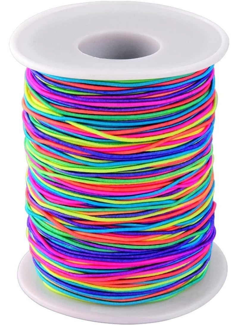 120m Elastic Beading Cord, 1mm Rainbow Stretchy Thread, Nylon Jewelry String for Bracelet Necklace Making, DIY Handmade Beading Rope, Colorful Elastic Thread for Crafts - Image 1