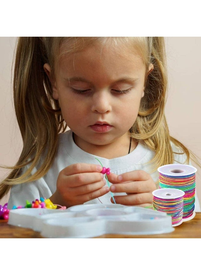 120m Elastic Beading Cord, 1mm Rainbow Stretchy Thread, Nylon Jewelry String for Bracelet Necklace Making, DIY Handmade Beading Rope, Colorful Elastic Thread for Crafts - Image 4