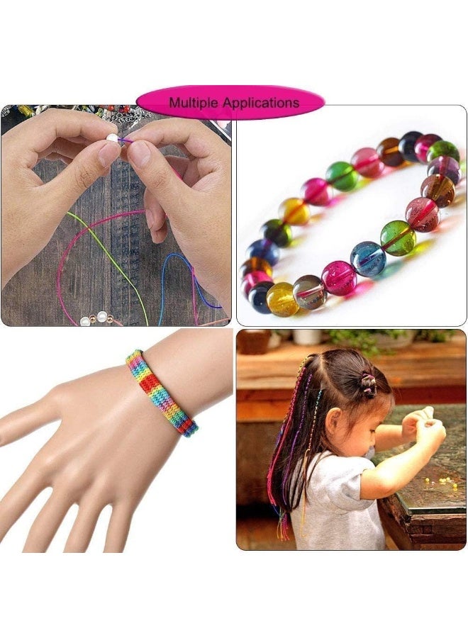 120m Elastic Beading Cord, 1mm Rainbow Stretchy Thread, Nylon Jewelry String for Bracelet Necklace Making, DIY Handmade Beading Rope, Colorful Elastic Thread for Crafts - Image 5