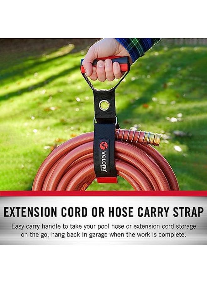 VELCRO Brand Heavy Duty Carrying Strap With Handle Holds 100 Pounds Extension Cord Storage Easily Transport Or Hang Garden Hoses Durable Garage Organization Medium Wraps 5.5 Inch Diameter  - Image 3