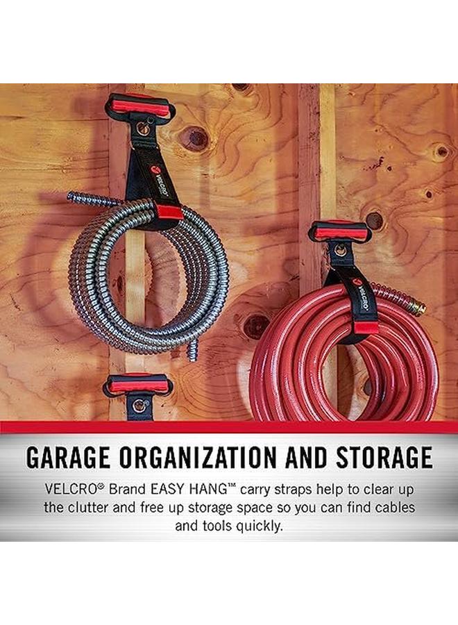 VELCRO Brand Heavy Duty Carrying Strap With Handle Holds 100 Pounds Extension Cord Storage Easily Transport Or Hang Garden Hoses Durable Garage Organization Medium Wraps 5.5 Inch Diameter  - Image 4