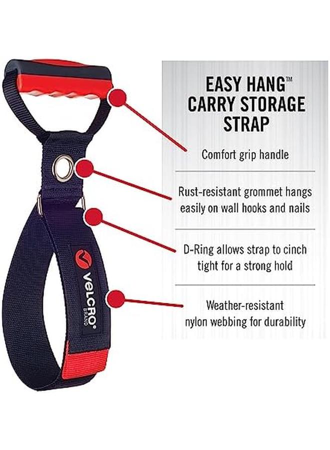 VELCRO Brand Heavy Duty Carrying Strap With Handle Holds 100 Pounds Extension Cord Storage Easily Transport Or Hang Garden Hoses Durable Garage Organization Medium Wraps 5.5 Inch Diameter  - Image 2