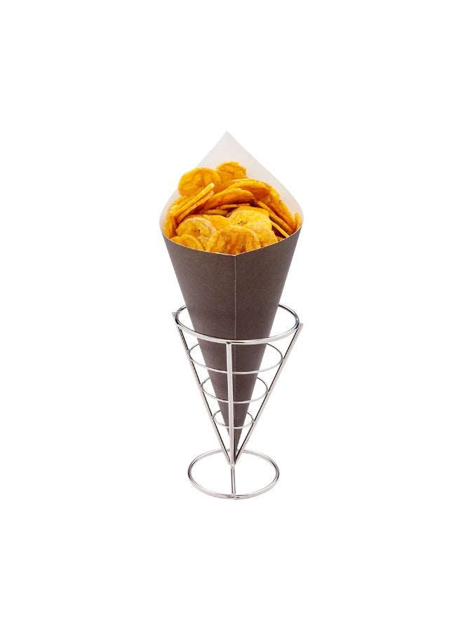 Restaurantware Conetek 11.5-Inch Eco-Friendly Black Finger Food Cones: Perfect for Appetizers - Food-Safe Paper Cone - Disposable and Recyclable - 100-CT - Image 2
