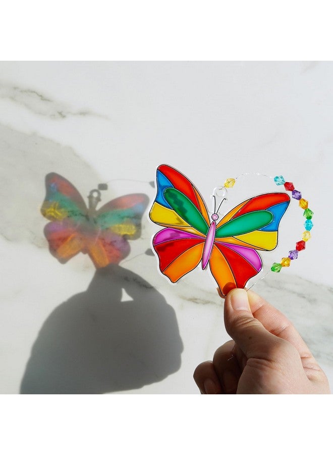 Winlyn 27 Sets Butterfly Suncatchers Ornaments Decorations DIY Window Paint Art Painting Craft Kits for Kids Classroom Spring Easter Party Activities Art Project - Image 3