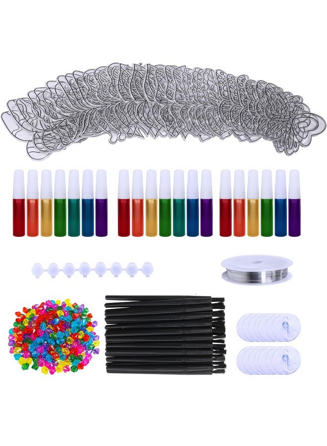 Winlyn 27 Sets Butterfly Suncatchers Ornaments Decorations DIY Window Paint Art Painting Craft Kits for Kids Classroom Spring Easter Party Activities Art Project - Image 4