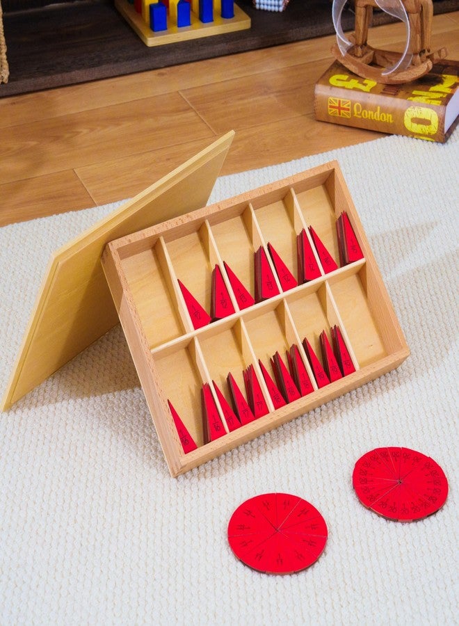 penepico Premium Montessori Cut-Out Fraction Circles – 11 to 20 Equal Parts, Solid Beechwood Advanced Fraction Insets, Wooden Math Manipulative for Fraction Concepts, Homeschool Classroom Kids Ages 6-12 - Image 3