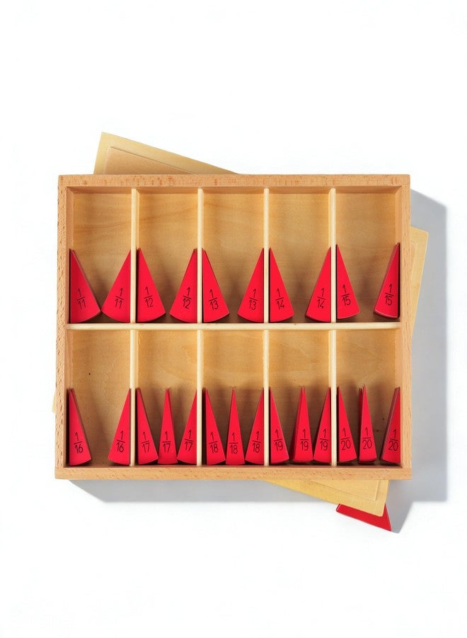 penepico Premium Montessori Cut-Out Fraction Circles – 11 to 20 Equal Parts, Solid Beechwood Advanced Fraction Insets, Wooden Math Manipulative for Fraction Concepts, Homeschool Classroom Kids Ages 6-12 - Image 4