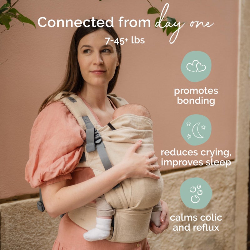 Boba X Baby Carrier Newborn to Toddler - Breathable Linen Blend, Certified Hip Healthy, Lightweight, Petite to Plus Size 7-45 lbs, Micro-Adjustable Baby Carrier from Newborn (Linen Pampas) - Image 2