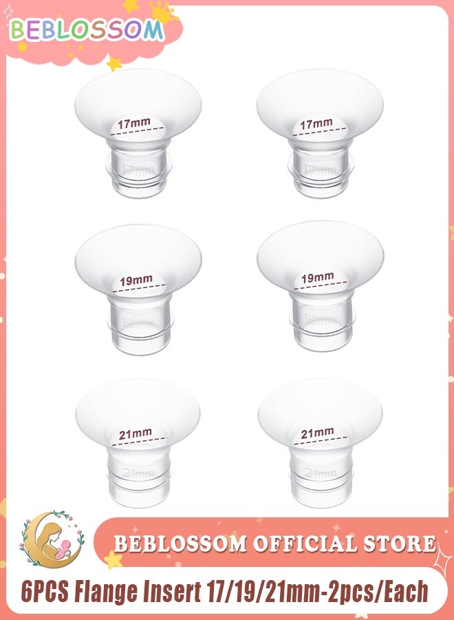 بيبلوسوم ٦ قطع من حشوات الشفة ١٧/١٩/٢١ مم، بديل لمضخة الثدي المصنوعة من السيليكون للشفة ٢٤ مم، ملحقات مضخة خالية من مادة BPA لراحة وكفاءة أكبر، قطعتان لكل قطعة - Image 1