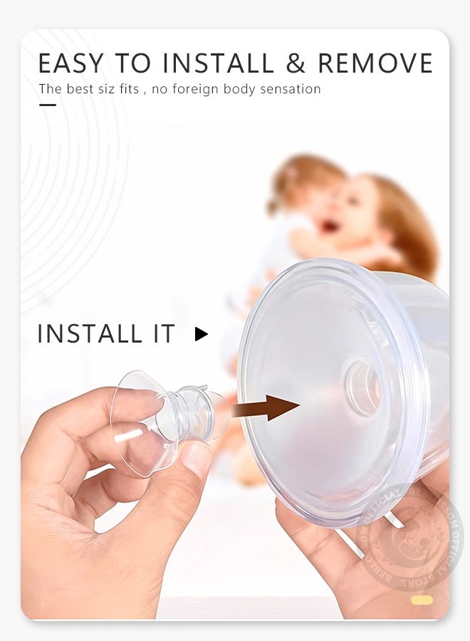 بيبلوسوم ٦ قطع من حشوات الشفة ١٧/١٩/٢١ مم، بديل لمضخة الثدي المصنوعة من السيليكون للشفة ٢٤ مم، ملحقات مضخة خالية من مادة BPA لراحة وكفاءة أكبر، قطعتان لكل قطعة - Image 5