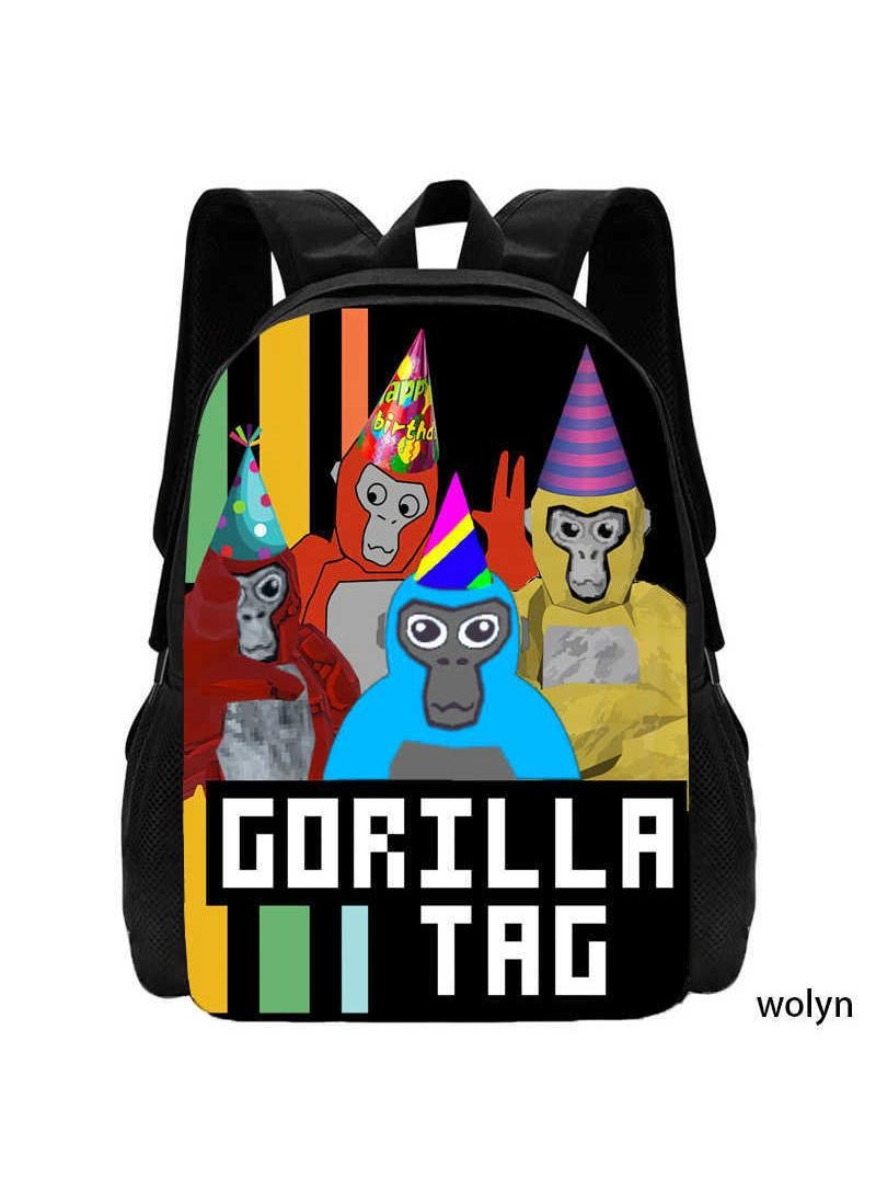 General حقيبة ظهر ريكار الجديدة للعبة Gorilla Tag حقيبة ظهر للكمبيوتر المحمول للسفر حقيبة ظهر لطيفة على شكل قرد حقيبة ظهر يومية غير رسمية هدية لمحبي الألعاب  - Image 1