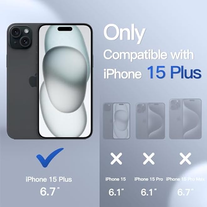 JETech Matte Case for iPhone 15 Plus 67Inch Shockproof Military Grade Drop Protection Frosted Translucent Back Phone Cover AntiFingerprint Black - Image 2