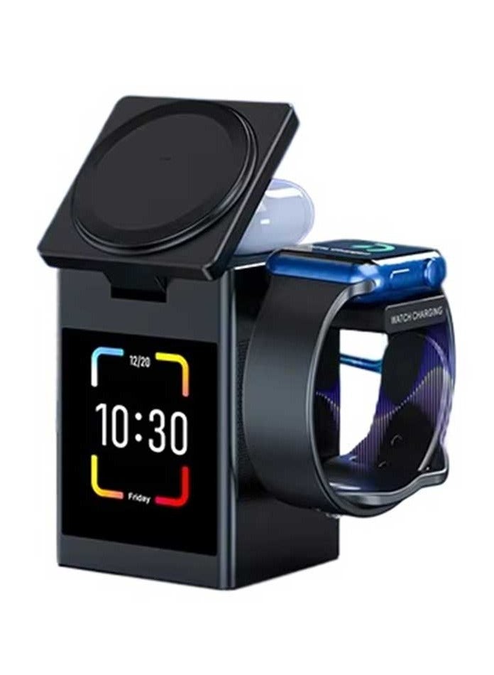 Bosidin 3-in-1 Portable Wireless Speaker with iPhone, AirPods & iWatch Charger | Smart Charging Dock Station - Image 1