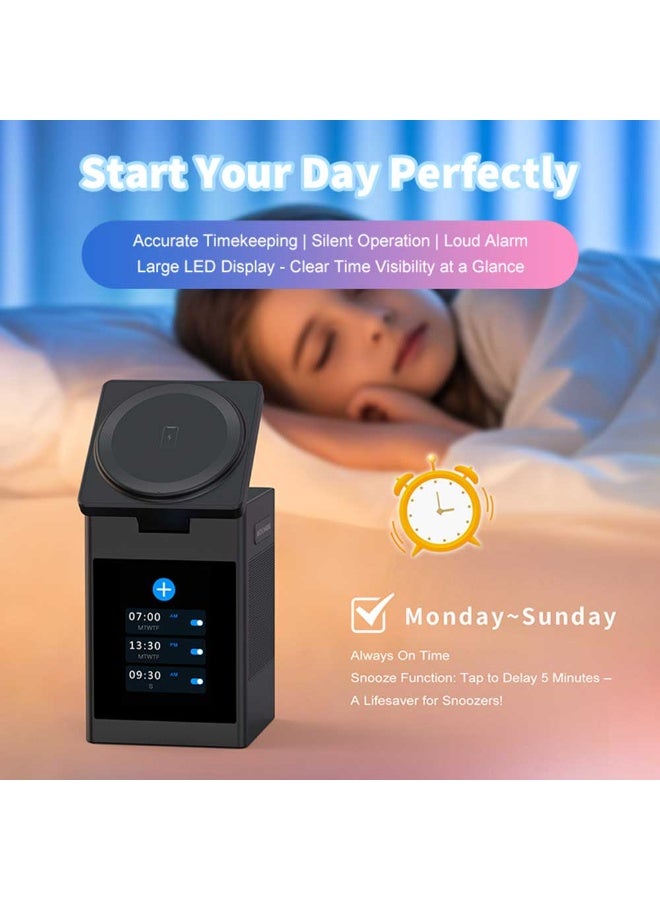 Bosidin 3-in-1 Portable Wireless Speaker with iPhone, AirPods & iWatch Charger | Smart Charging Dock Station - Image 2