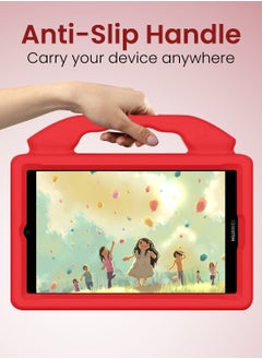 Moxedo Moxedo Shockproof Protective Case Cover Lightweight Convertible Handle Kickstand for Kids Compatible for Huawei Matepad T8 8.0 inch - Red  - Image 3