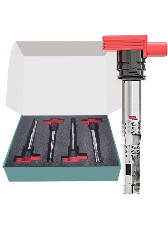 Ignition Coil Pack UF529 for 2005-2016 A3 A4 A5 R8 A6 A7 Q7 S4 TT 2006-2016 Jetta MK5 MK6 GTI Rabbit Golf Passat CC Replacement for 06E905115 06E905115A 06E905115B 4pcs - Image 1