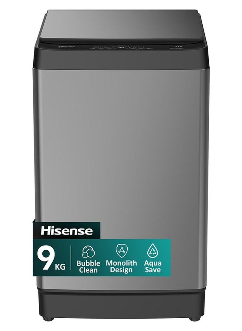 Hisense 9KG Top Loading Washing Machine WT3K9022UT, iBubble Clean, Monolith Design, Aqua Save, Soak Function, PureFlat Lid, Mega Capacity, Magic Filter, Quick Wash, Air Dry WT3K9022UT Titanium Gray - Image 1