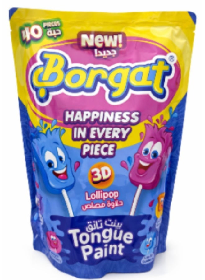 Borgat Tongue Paint Lollipops, Fruity Flavors, 9 x 14g