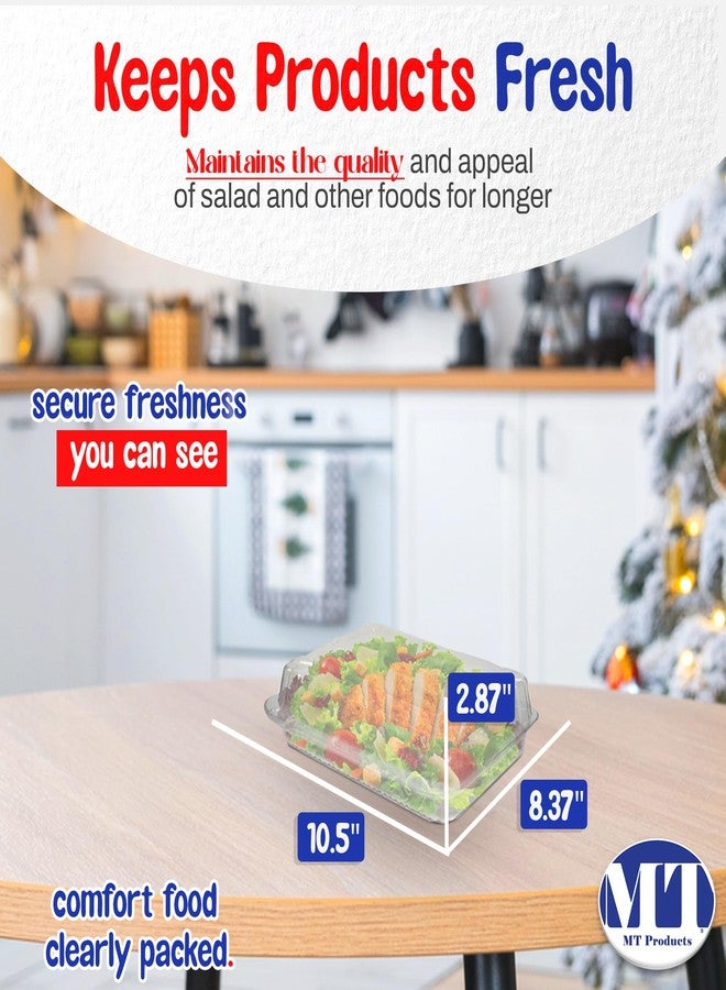 MT Products Clear Deep OPS Clamshell Take Out Containers 10.5" x 8.37" x 2.87" - Plastic Dessert Containers with Lids - Pack of 20 - Image 2