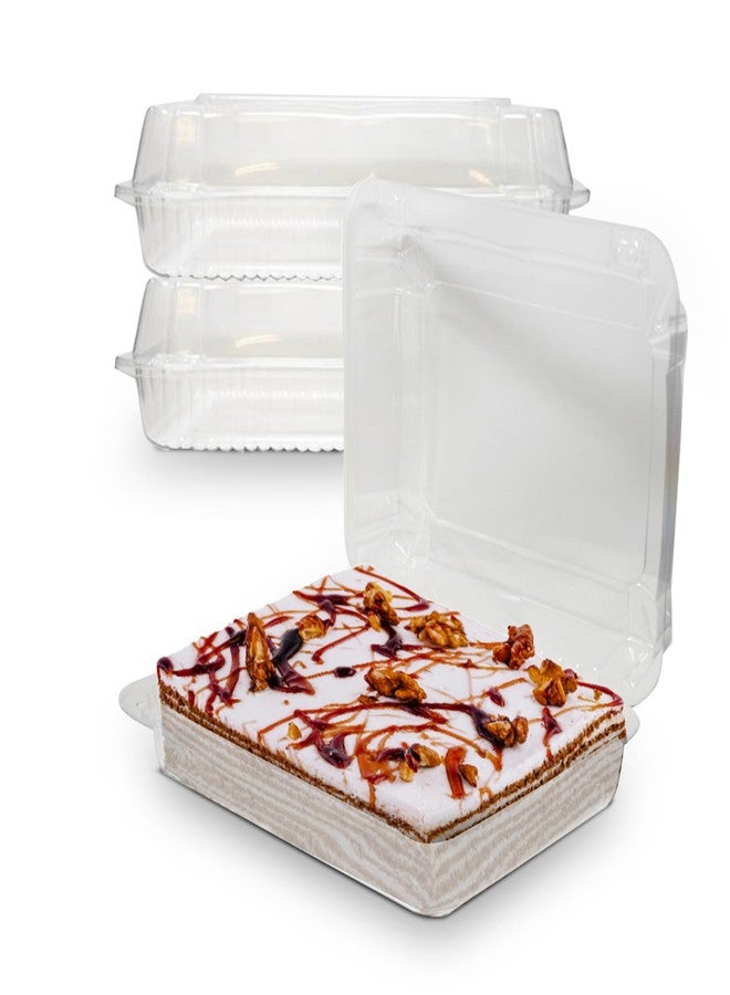MT Products Clear Deep OPS Clamshell Take Out Containers 10.5" x 8.37" x 2.87" - Plastic Dessert Containers with Lids - Pack of 20 - Image 1
