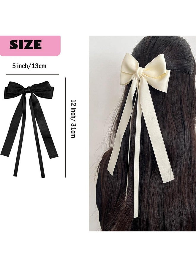 SALOCY ربطات شعر للنساء ربطات شعر وردية اللون ربطات شعر للنساء والفتيات ربطات شعر لطيفة مع ذيل طويل ربطات شعر كبيرة إكسسوارات شعر جذابة (وردي + بيج) - Image 2