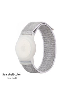 For Airtag Strap Protective Cover Apple Anti-lost Locator Nylon Children's Wristband Watch Bracelet Protective Case-color:Seashell Color I-Applicable Models:Size: 170MM