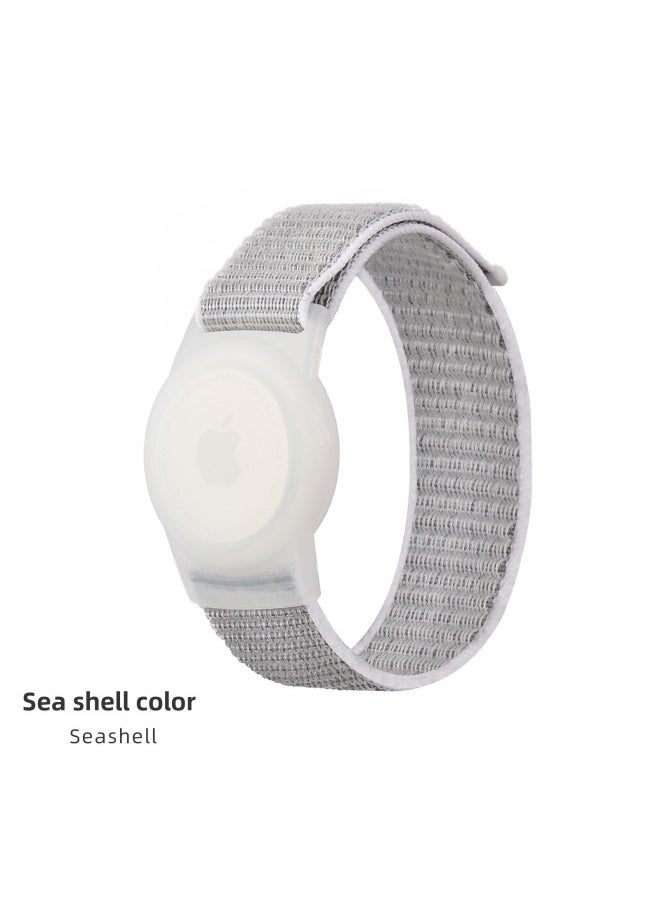 Generic - For Airtag Strap Protective Cover Apple Anti-lost Locator Nylon Children's Wristband Watch Bracelet Protective Case-color:Seashell Color I-Applicable Models:Size: 170MM - Image 1