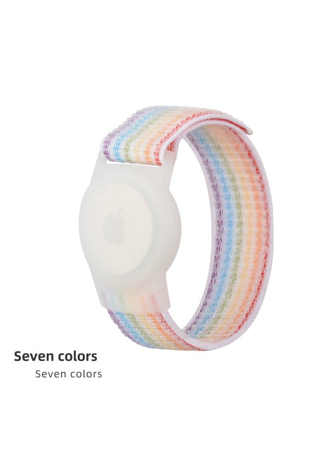 Generic - For Airtag Strap Protective Cover Apple Anti-lost Locator Nylon Children's Wristband Watch Bracelet Protective Case-color:Seashell Color I-Applicable Models:Size: 170MM - Image 1