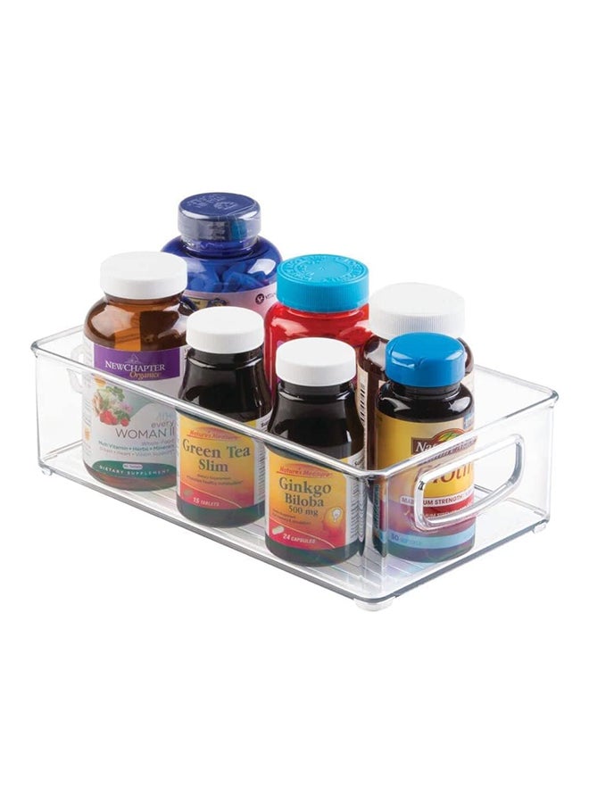 منظم ثلاجة أكريليك قابل للتكديس، مخزن قوي وحاويات تخزين الثلاجة مع مقابض | كبير | عبوة من 02 | للحمام، خزانة المطبخ، مخزن المؤن، تنظيم المنزل - Image 2