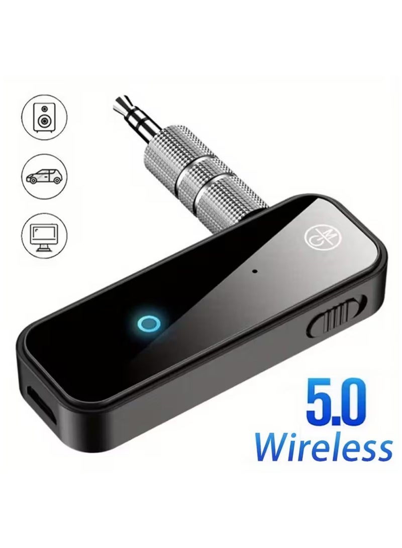 X-level Bluetooth 5.0 Transmitter Receiver 2-in-1 Car Aux Adapter - Portable Mini Wireless 3.5mm Audio Adapter for Home, Car, PC, Music, Headphones, Speakers - Image 2