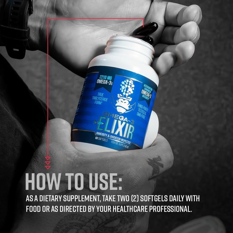 Gorilla Mind Omega3 Elixir  Premium Omega3 Fish Oil Softgels  Triple Strength  High EPA  DHA Content  Supports Heart Brain Immune and Joint Health 60 Softgels - Image 4