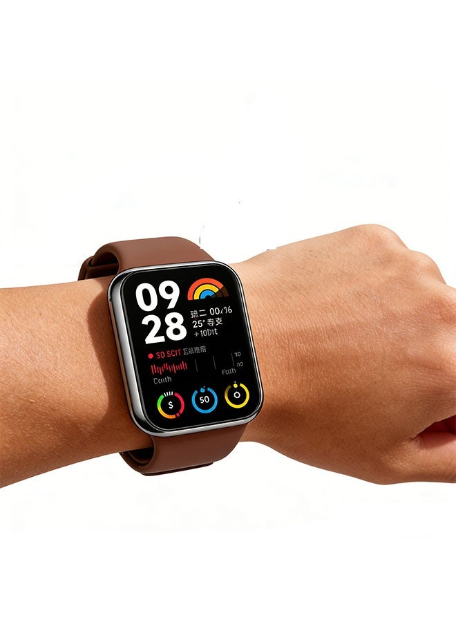Happy D 2-piece set of Xiaomi Smart Band 8 Pro/9 Pro/Redmi Watch 4/5/6 silicone watch strap replacement bands in brown and beige - Image 2