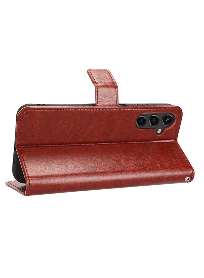 X-level Samsung Galaxy A15 4G/5G Phone Case Cover with Full Body Camera Len Protector PU Leather Wallet Card Holder Shockproof Protective Back Cover with Release Hand Phone Holder Daily Video Kickstand - Image 4