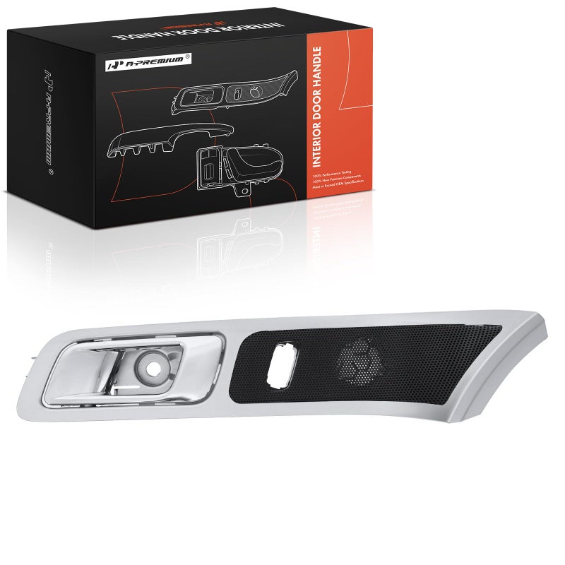 APremium Front Left Driver Side Interior Door Handle Compatible with Ford Explorer 20112015 Police Interceptor Utility 20132015 Gray Bezel with Chrome Lever Replace BB5Z7822601EB