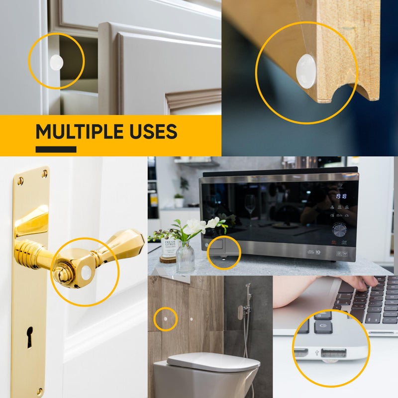 Vellax 118-Piece Cabinet Bumper Set - Clear, Self-Adhesive Rubber Pads for Doors, Cupboards, and Kitchen Cabinet Protectors – Dampen Noise & Protect Surfaces - Image 4